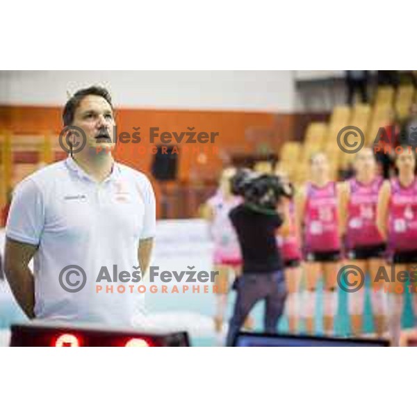 Samo Miklavc, head coach of Nova KBM Branik in action during Slovenia Cup 2017/18 volleyball match between Nova KBM Branik and Calcit Volleyball, played in VSD Hoce, Hoce, Slovenia on December 22, 2017