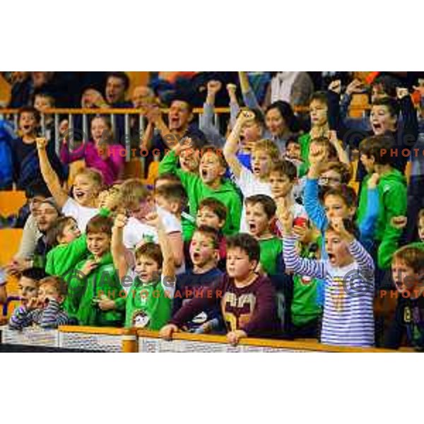 of Petrol Olimpija in action during ABA league basketball match between Petrol Olimpija and Cibona in Tivoli Hall, Ljubljana on December 23, 2017