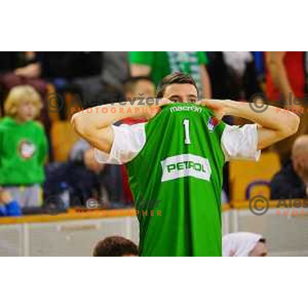 Erjon Kastrati of Petrol Olimpija in action during ABA league basketball match between Petrol Olimpija and Cibona in Tivoli Hall, Ljubljana on December 23, 2017