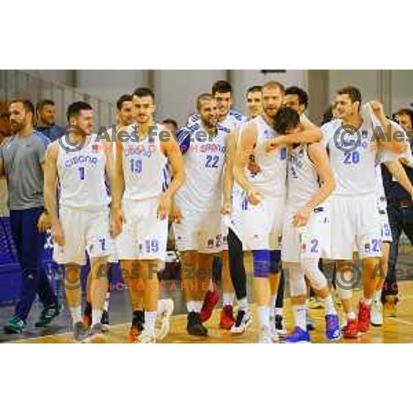 of Petrol Olimpija in action during ABA league basketball match between Petrol Olimpija and Cibona in Tivoli Hall, Ljubljana on December 23, 2017