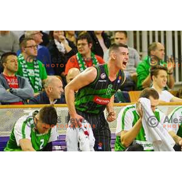 Jan Span of Petrol Olimpija in action during ABA league basketball match between Petrol Olimpija and Cibona in Tivoli Hall, Ljubljana on December 23, 2017