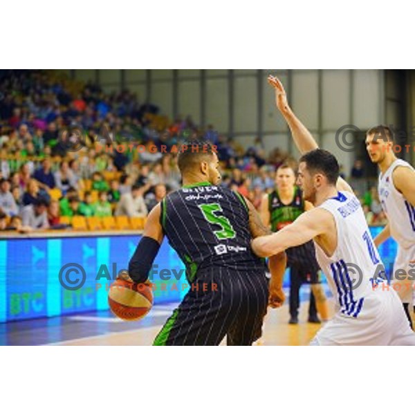 Devin Oliver of Petrol Olimpija in action during ABA league basketball match between Petrol Olimpija and Cibona in Tivoli Hall, Ljubljana on December 23, 2017