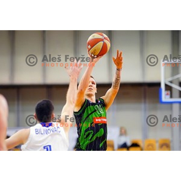 Gregor Hrovat of Petrol Olimpija in action during ABA league basketball match between Petrol Olimpija and Cibona in Tivoli Hall, Ljubljana on December 23, 2017