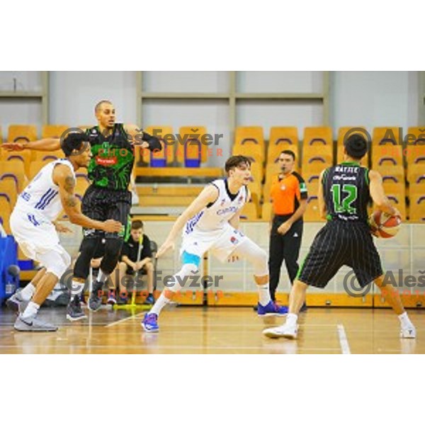Jordan Morgan of Petrol Olimpija in action during ABA league basketball match between Petrol Olimpija and Cibona in Tivoli Hall, Ljubljana on December 23, 2017