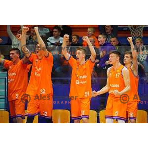 in action during Quarter-final of Spar Cup basketball match between Helios Suns and Petrol Olimpija in Domzale Sports Hall, Slovenia on December 28, 2017