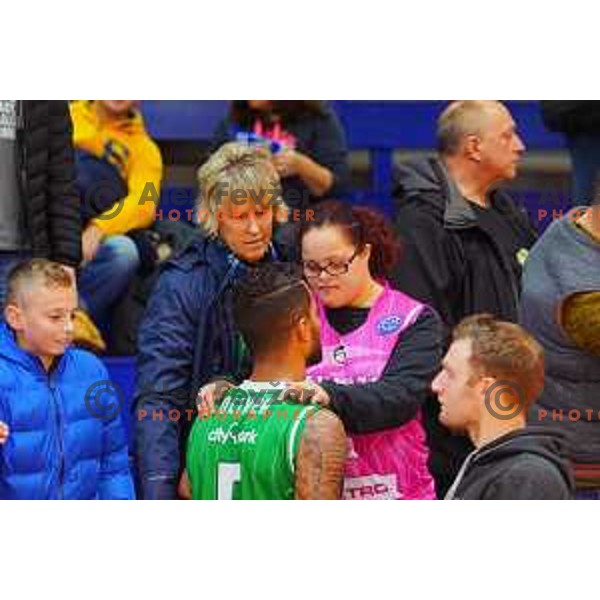 in action during Quarter-final of Spar Cup basketball match between Helios Suns and Petrol Olimpija in Domzale Sports Hall, Slovenia on December 28, 2017
