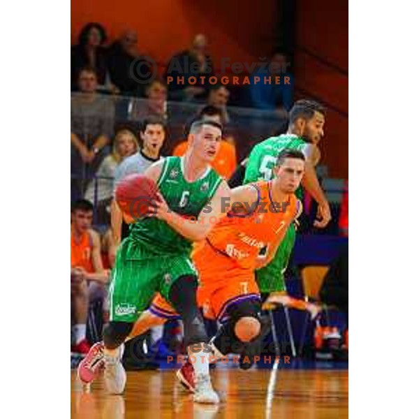 in action during Quarter-final of Spar Cup basketball match between Helios Suns and Petrol Olimpija in Domzale Sports Hall, Slovenia on December 28, 2017
