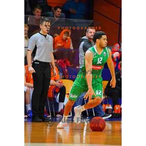 in action during Quarter-final of Spar Cup basketball match between Helios Suns and Petrol Olimpija in Domzale Sports Hall, Slovenia on December 28, 2017