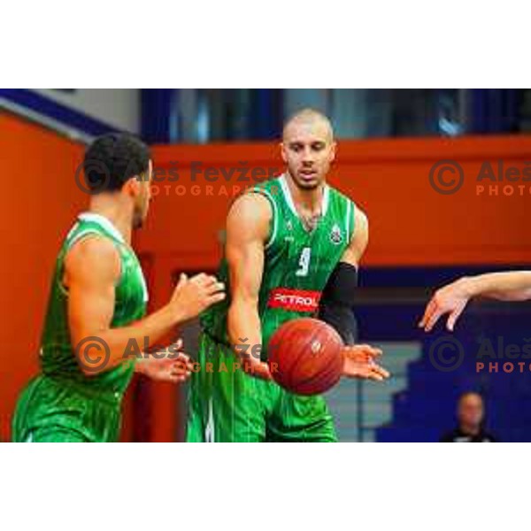 in action during Quarter-final of Spar Cup basketball match between Helios Suns and Petrol Olimpija in Domzale Sports Hall, Slovenia on December 28, 2017