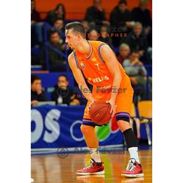 in action during Quarter-final of Spar Cup basketball match between Helios Suns and Petrol Olimpija in Domzale Sports Hall, Slovenia on December 28, 2017
