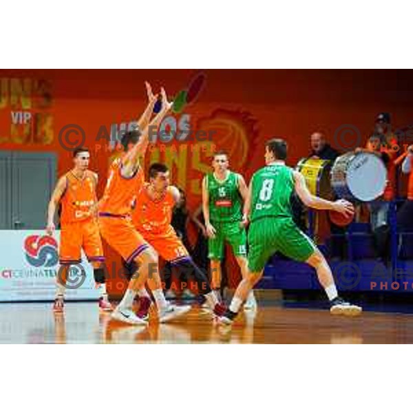 in action during Quarter-final of Spar Cup basketball match between Helios Suns and Petrol Olimpija in Domzale Sports Hall, Slovenia on December 28, 2017
