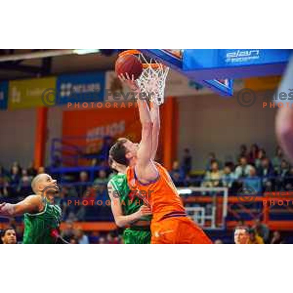 in action during Quarter-final of Spar Cup basketball match between Helios Suns and Petrol Olimpija in Domzale Sports Hall, Slovenia on December 28, 2017