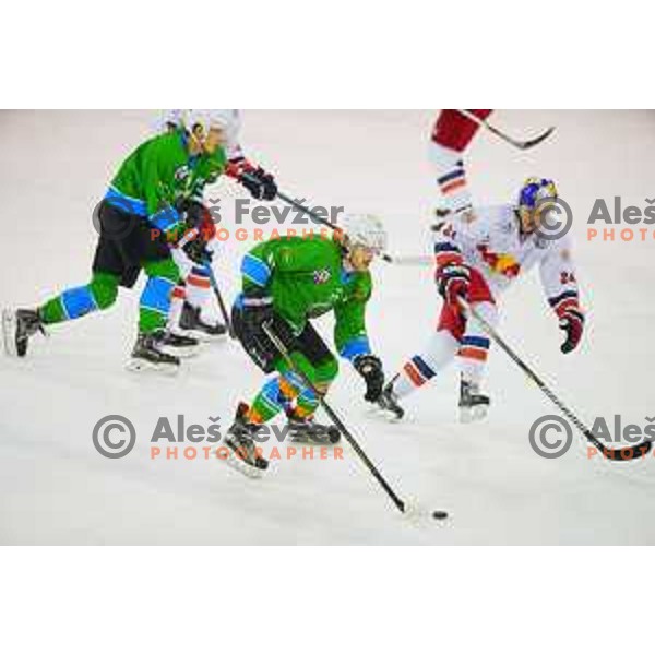 Janez Orehek of SZ Olimpija in action during Alps League ice-hockey match between SZ Olimpija and Red Bulls Salzburg 2 in Tivoli Hall, Ljubljana, Slovenia on December 28, 2017