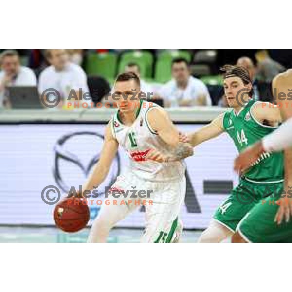 Gregor Hrovat in action during Nova KBM league basketball match between Petrol Olimpija and Ilirija in SRC Stozice, Ljubljana, Slovenia on December 29, 2017