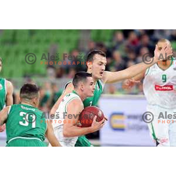 Jan Span of Petrol Olimpija in action during Nova KBM league basketball match between Petrol Olimpija and Ilirija in SRC Stozice, Ljubljana, Slovenia on December 29, 2017
