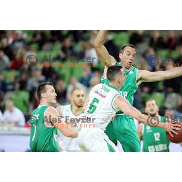 Jan Span of Petrol Olimpija in action during Nova KBM league basketball match between Petrol Olimpija and Ilirija in SRC Stozice, Ljubljana, Slovenia on December 29, 2017
