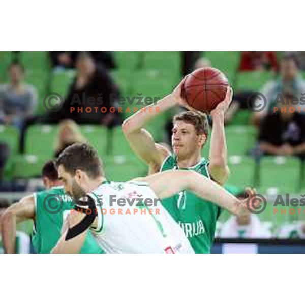 action during Nova KBM league basketball match between Petrol Olimpija and Ilirija in SRC Stozice, Ljubljana, Slovenia on December 29, 2017