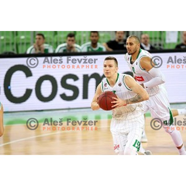 Gregor Hrovat in action during Nova KBM league basketball match between Petrol Olimpija and Ilirija in SRC Stozice, Ljubljana, Slovenia on December 29, 2017