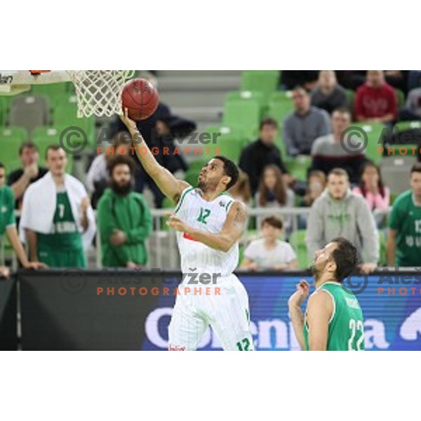 Talor Battle in action during Nova KBM league basketball match between Petrol Olimpija and Ilirija in SRC Stozice, Ljubljana, Slovenia on December 29, 2017