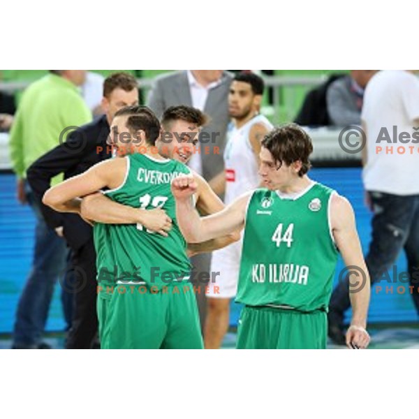 Luka Voncina in action during Nova KBM league basketball match between Petrol Olimpija and Ilirija in SRC Stozice, Ljubljana, Slovenia on December 29, 2017