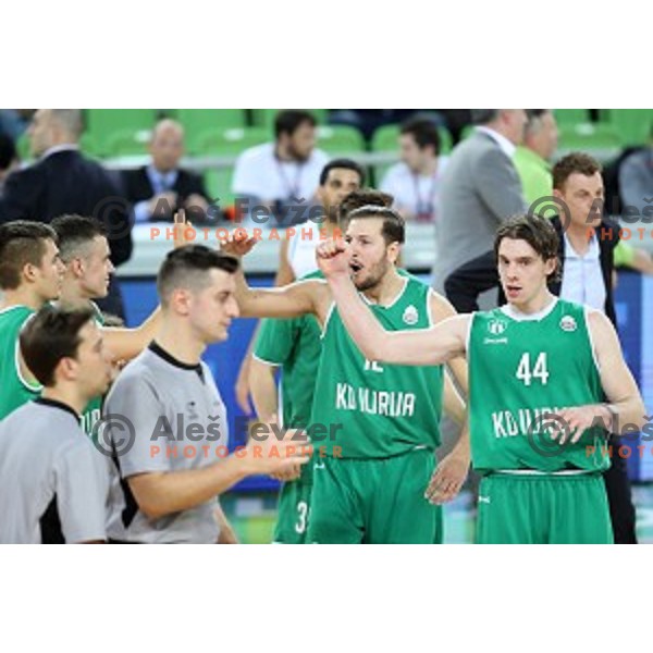 Luka Voncina in action during Nova KBM league basketball match between Petrol Olimpija and Ilirija in SRC Stozice, Ljubljana, Slovenia on December 29, 2017