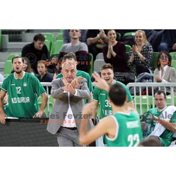 Sasa Doncic, head coach of Ilirija in action during Nova KBM league basketball match between Petrol Olimpija and Ilirija in SRC Stozice, Ljubljana, Slovenia on December 29, 2017
