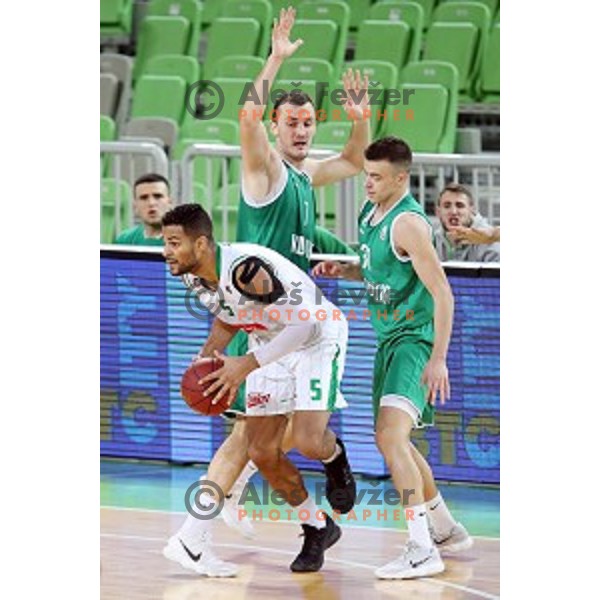 Devin Oliver in action during Nova KBM league basketball match between Petrol Olimpija and Ilirija in SRC Stozice, Ljubljana, Slovenia on December 29, 2017