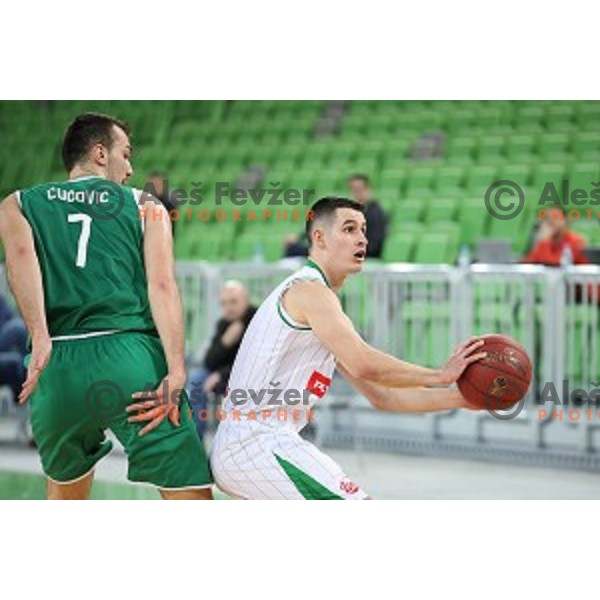 Jan Span in action during Nova KBM league basketball match between Petrol Olimpija and Ilirija in SRC Stozice, Ljubljana, Slovenia on December 29, 2017