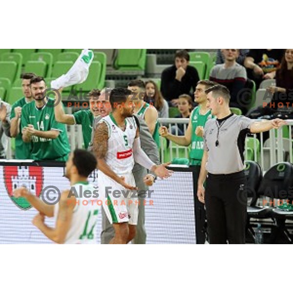 action during Nova KBM league basketball match between Petrol Olimpija and Ilirija in SRC Stozice, Ljubljana, Slovenia on December 29, 2017