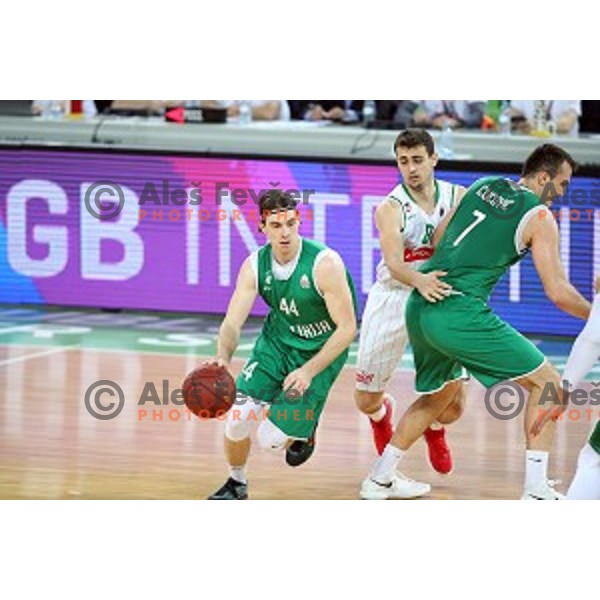 Luka Voncina in action during Nova KBM league basketball match between Petrol Olimpija and Ilirija in SRC Stozice, Ljubljana, Slovenia on December 29, 2017