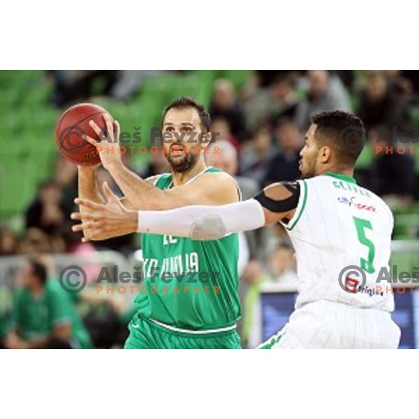 Stipe Modric in action during Nova KBM league basketball match between Petrol Olimpija and Ilirija in SRC Stozice, Ljubljana, Slovenia on December 29, 2017