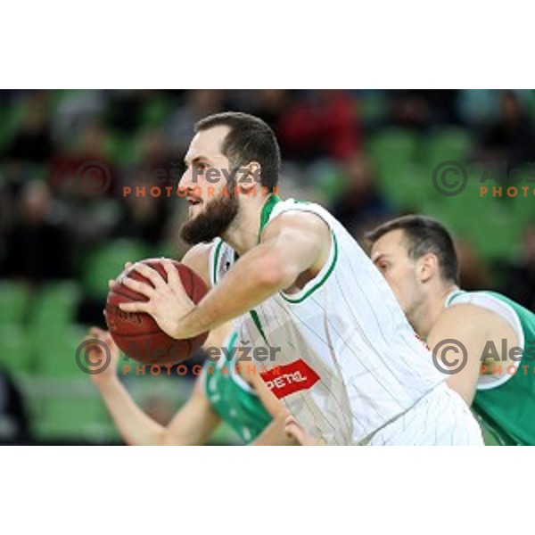 Bojan Radulovic in action during Nova KBM league basketball match between Petrol Olimpija and Ilirija in SRC Stozice, Ljubljana, Slovenia on December 29, 2017