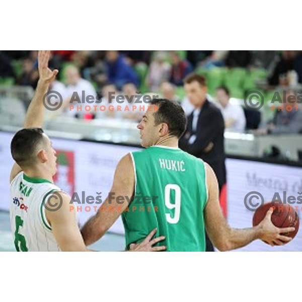 Jasmin Hukic of Ilirija in action during Nova KBM league basketball match between Petrol Olimpija and Ilirija in SRC Stozice, Ljubljana, Slovenia on December 29, 2017