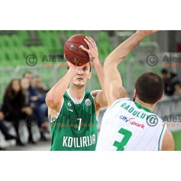 action during Nova KBM league basketball match between Petrol Olimpija and Ilirija in SRC Stozice, Ljubljana, Slovenia on December 29, 2017