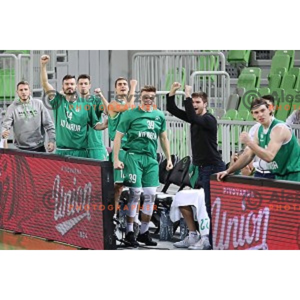 action during Nova KBM league basketball match between Petrol Olimpija and Ilirija in SRC Stozice, Ljubljana, Slovenia on December 29, 2017