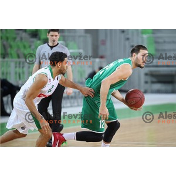 Tiso Cvetkovic in action during Nova KBM league basketball match between Petrol Olimpija and Ilirija in SRC Stozice, Ljubljana, Slovenia on December 29, 2017