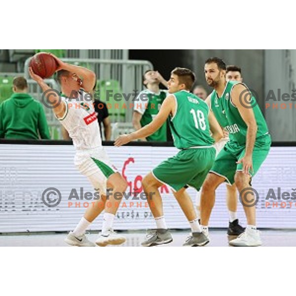 Jan Span of Petrol Olimpija in action during Nova KBM league basketball match between Petrol Olimpija and Ilirija in SRC Stozice, Ljubljana, Slovenia on December 29, 2017