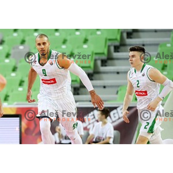 Jordan Morgan of Petrol Olimpija in action during Nova KBM league basketball match between Petrol Olimpija and Ilirija in SRC Stozice, Ljubljana, Slovenia on December 29, 2017