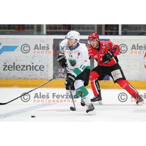 action during Alps League ice-hockey match between SIJ Acroni Jesenice and SZ Olimpija in Podmezakla Hall, Jesenice, Slovenia on December 30, 2017