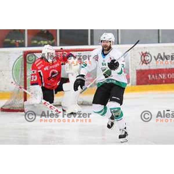 Andrej Hebar during Alps League ice-hockey match between SIJ Acroni Jesenice and SZ Olimpija in Podmezakla Hall, Jesenice, Slovenia on December 30, 2017