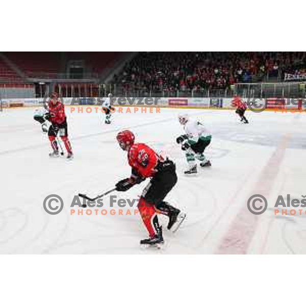 Luka Basic of SIJ Acroni Jesenice during Alps League ice-hockey match between SIJ Acroni Jesenice and SZ Olimpija in Podmezakla Hall, Jesenice, Slovenia on December 30, 2017