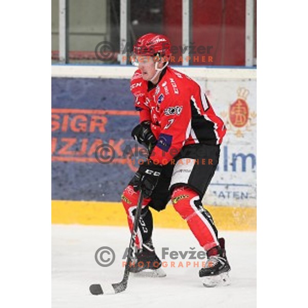 Luka Kalan of SIJ Acroni Jesenice during Alps League ice-hockey match between SIJ Acroni Jesenice and SZ Olimpija in Podmezakla Hall, Jesenice, Slovenia on December 30, 2017