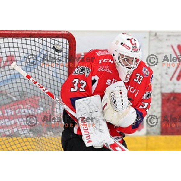 Clarke Saunders of SIJ Acroni Jesenice during Alps League ice-hockey match between SIJ Acroni Jesenice and SZ Olimpija in Podmezakla Hall, Jesenice, Slovenia on December 30, 2017