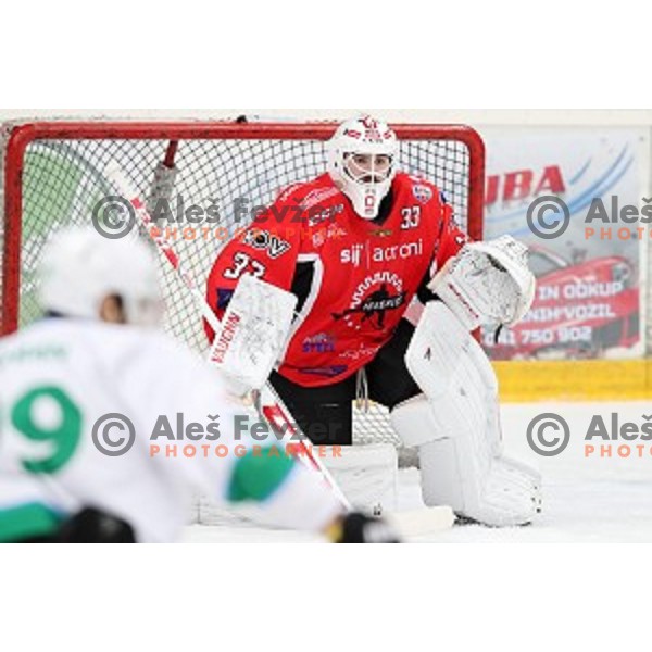Clarke Saunders of SIJ Acroni Jesenice during Alps League ice-hockey match between SIJ Acroni Jesenice and SZ Olimpija in Podmezakla Hall, Jesenice, Slovenia on December 30, 2017