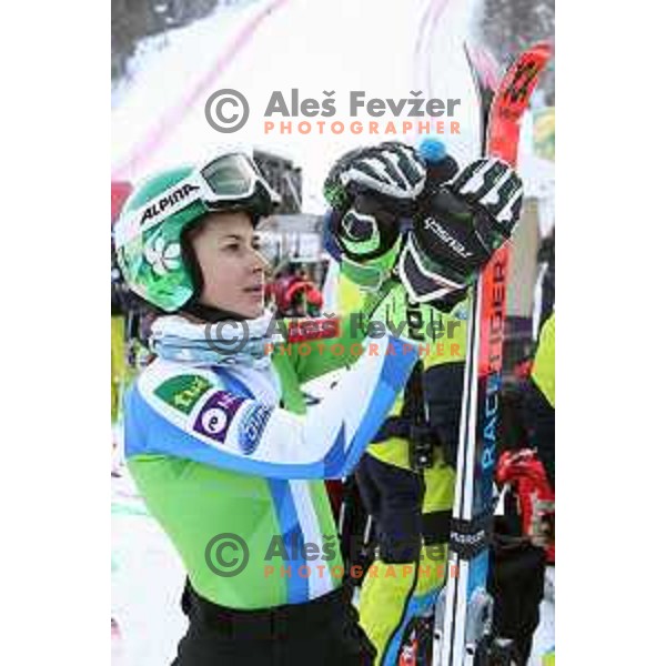 Tina Robnik (SLO) at Free practice session on Vitranc slope before 54 Golden fox - Zlata lisica AUDI FIS Ski World Cup in Kranjska gora, Slovenia on January 5, 2018