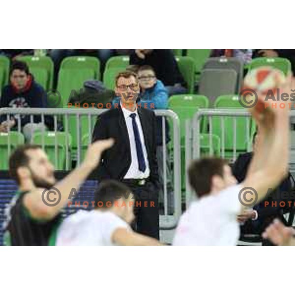 Gasper Okorn of Petrol Olimpija in action during ABA league basketball match between Petrol Olimpija and Mega Bemax in SRC Stozice, Ljubljana on January 5, 2018