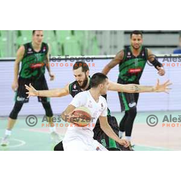 Bojan Radulovic of Petrol Olimpija in action during ABA league basketball match between Petrol Olimpija and Mega Bemax in SRC Stozice, Ljubljana on January 5, 2018