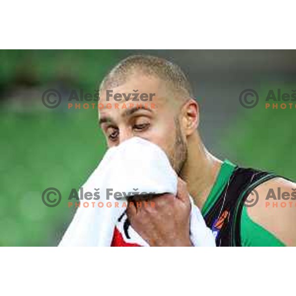 Jordan Morgan of Petrol Olimpija in action during ABA league basketball match between Petrol Olimpija and Mega Bemax in SRC Stozice, Ljubljana on January 5, 2018