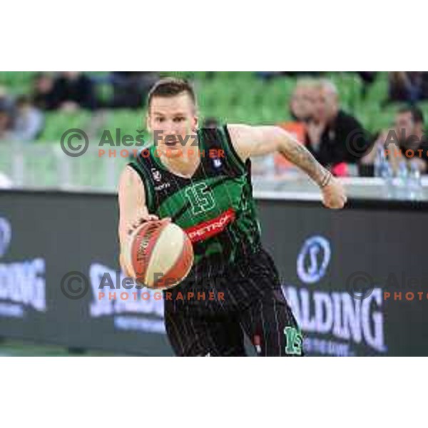 Gregor Hrovat of Petrol Olimpija in action during ABA league basketball match between Petrol Olimpija and Mega Bemax in SRC Stozice, Ljubljana on January 5, 2018