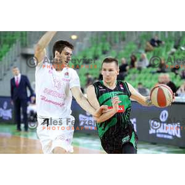 Gregor Hrovat of Petrol Olimpija in action during ABA league basketball match between Petrol Olimpija and Mega Bemax in SRC Stozice, Ljubljana on January 5, 2018